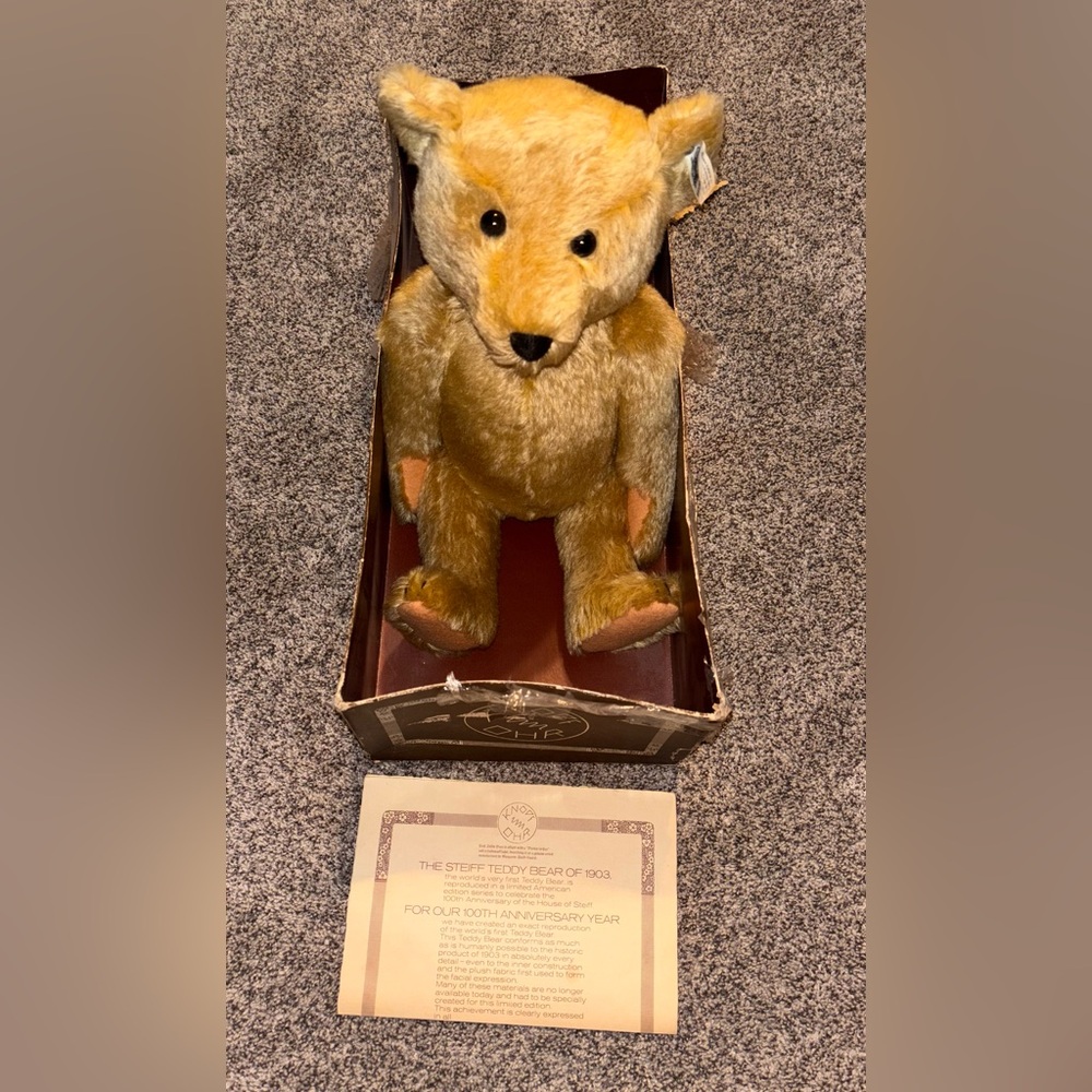 Steiff 100th Anniversary Papa Bear 1903 Replica Limited Edition vintage